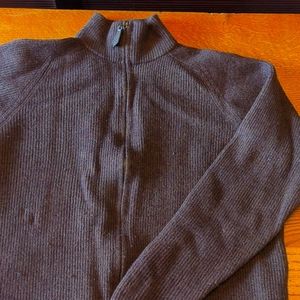 Merino wool double zip sweater